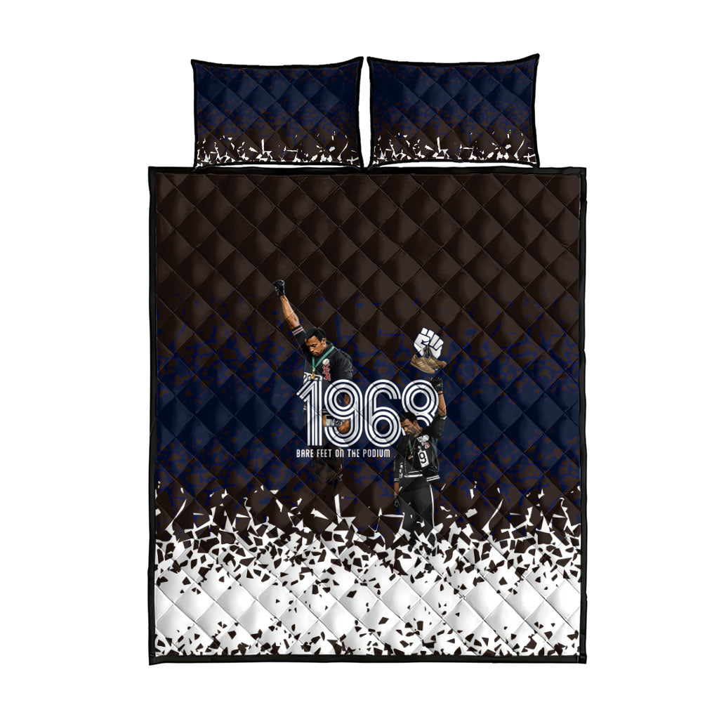 Black Power Salute African Human Rights Quilt Bed Set Civil Rights Movement OPHR Mexico City 1968 Retro