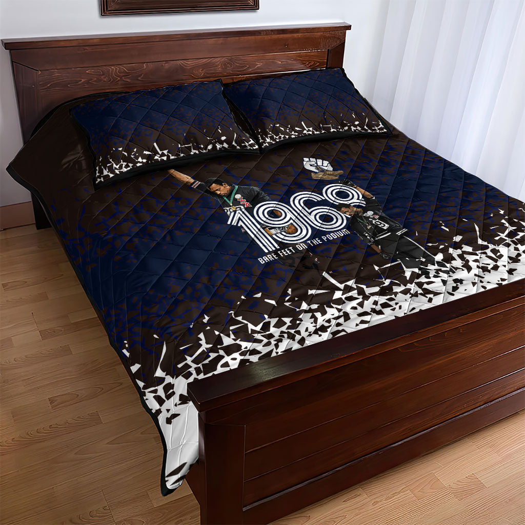 Black Power Salute African Human Rights Quilt Bed Set Civil Rights Movement OPHR Mexico City 1968 Retro