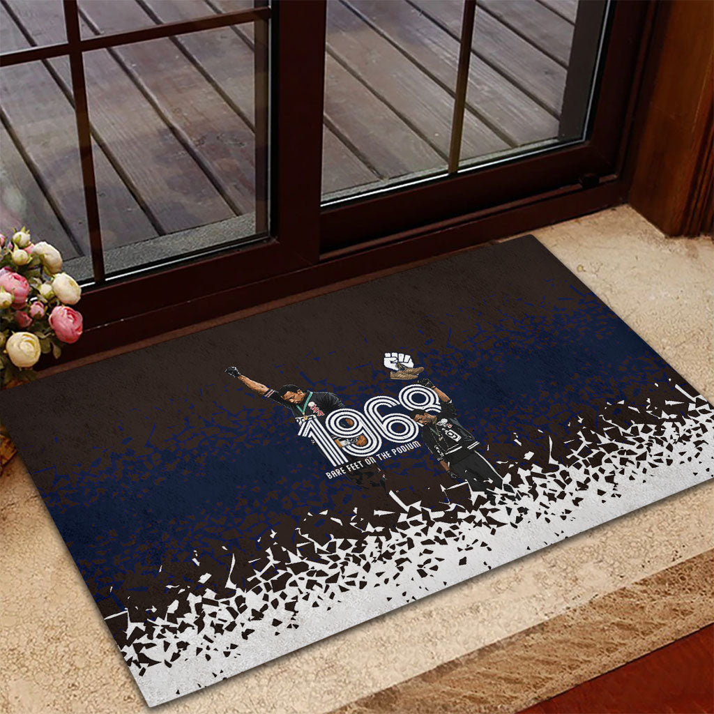 Black Power Salute African Human Rights Rubber Doormat Civil Rights Movement OPHR Mexico City 1968 Retro