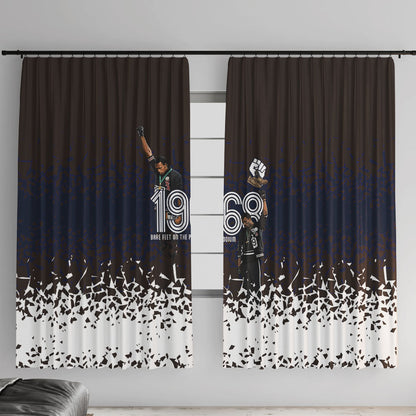 Black Power Salute African Human Rights Window Curtain Civil Rights Movement OPHR Mexico City 1968 Retro