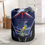 Personalized Cape Verde Blue Sharks Laundry Basket African Pride Dynamic Stadium Soccer Graphic Art
