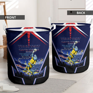 Personalized Cape Verde Blue Sharks Laundry Basket African Pride Dynamic Stadium Soccer Graphic Art