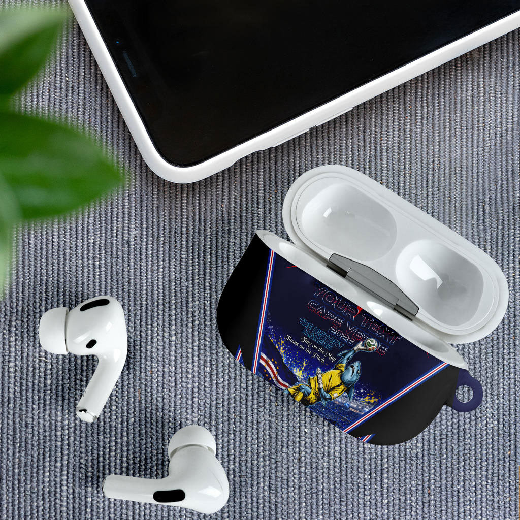 Personalized Cape Verde Blue Sharks AirPods Case African Pride Dynamic Stadium Soccer Graphic Art