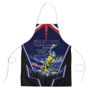 Personalized Cape Verde Blue Sharks Apron African Pride Dynamic Stadium Soccer Graphic Art