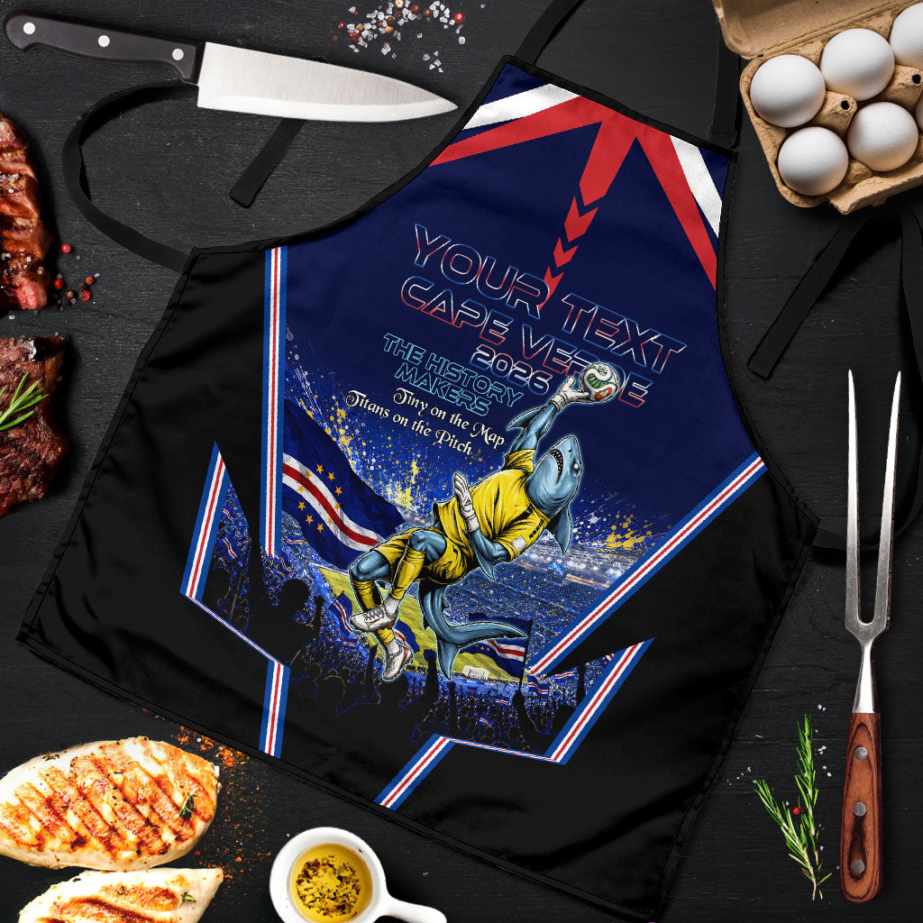Personalized Cape Verde Blue Sharks Apron African Pride Dynamic Stadium Soccer Graphic Art