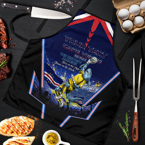 Personalized Cape Verde Blue Sharks Apron African Pride Dynamic Stadium Soccer Graphic Art