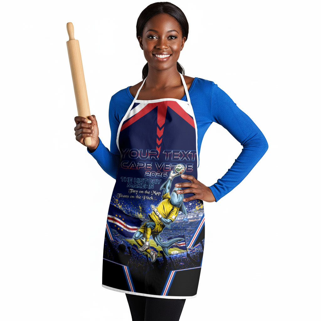 Personalized Cape Verde Blue Sharks Apron African Pride Dynamic Stadium Soccer Graphic Art
