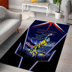 Personalized Cape Verde Blue Sharks Area Rug African Pride Dynamic Stadium Soccer Graphic Art