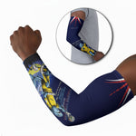 Personalized Cape Verde Blue Sharks Arm Sleeves African Pride Dynamic Stadium Soccer Graphic Art
