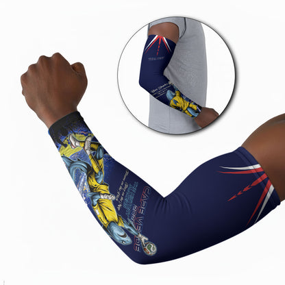 Personalized Cape Verde Blue Sharks Arm Sleeves African Pride Dynamic Stadium Soccer Graphic Art