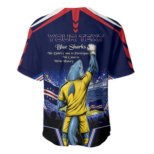 Personalized Cape Verde Blue Sharks Baseball Jersey African Pride Dynamic Stadium Soccer Graphic Art