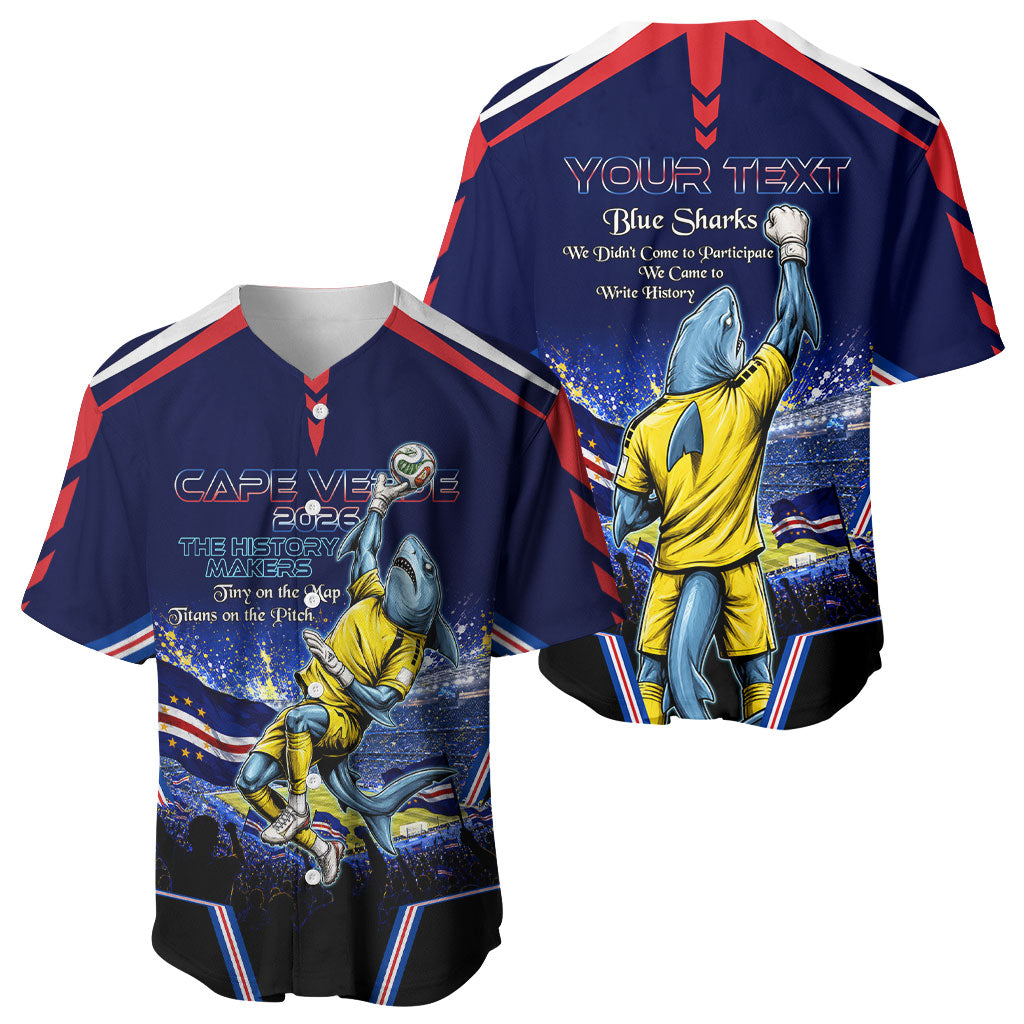 Personalized Cape Verde Blue Sharks Baseball Jersey African Pride Dynamic Stadium Soccer Graphic Art