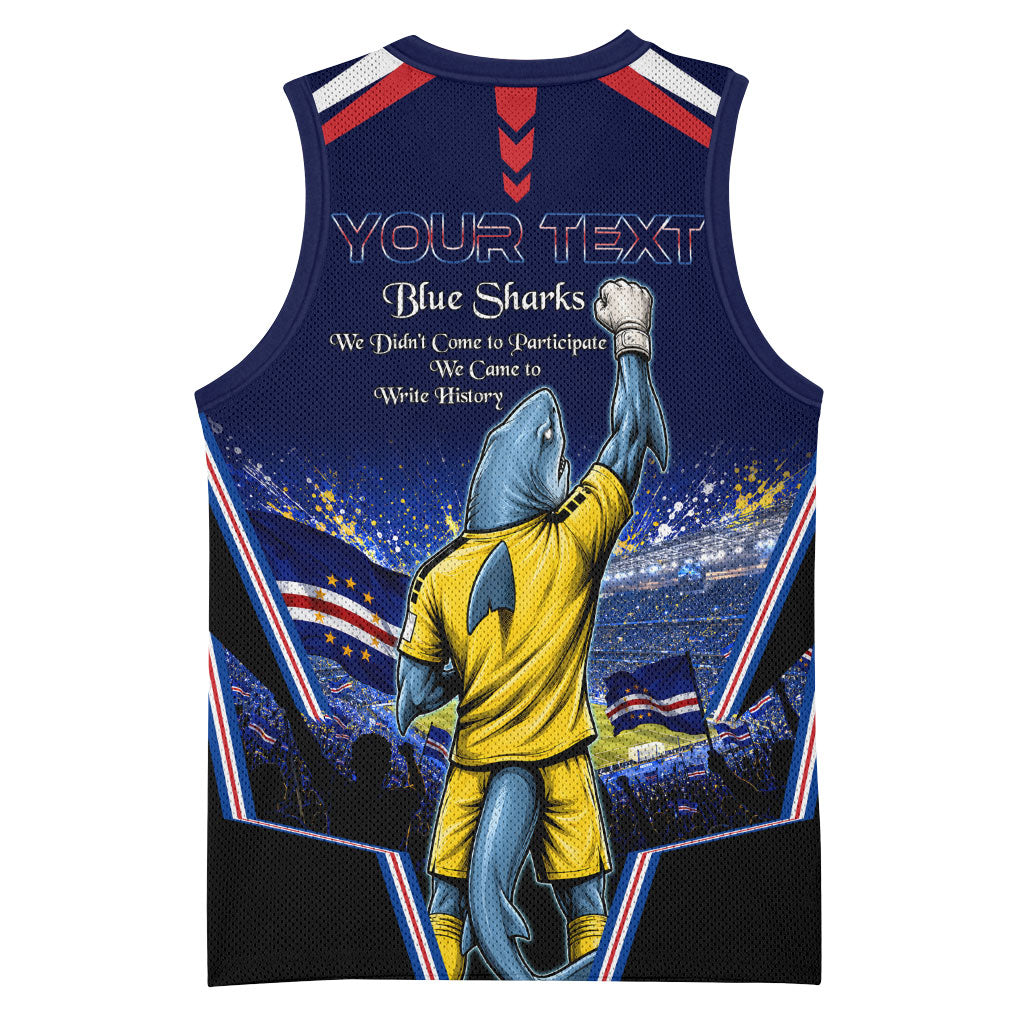 Personalized Cape Verde Blue Sharks Basketball Jersey African Pride Dynamic Stadium Soccer Graphic Art