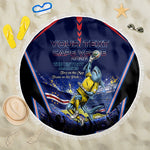 Personalized Cape Verde Blue Sharks Beach Blanket African Pride Dynamic Stadium Soccer Graphic Art
