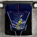 Personalized Cape Verde Blue Sharks Bedding Set African Pride Dynamic Stadium Soccer Graphic Art