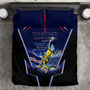 Personalized Cape Verde Blue Sharks Bedding Set African Pride Dynamic Stadium Soccer Graphic Art