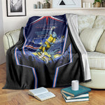 Personalized Cape Verde Blue Sharks Blanket African Pride Dynamic Stadium Soccer Graphic Art