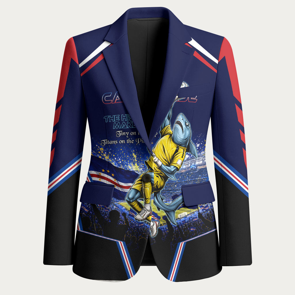 Personalized Cape Verde Blue Sharks Blazer African Pride Dynamic Stadium Soccer Graphic Art