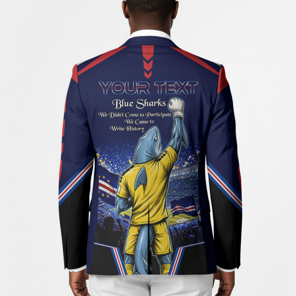 Personalized Cape Verde Blue Sharks Blazer African Pride Dynamic Stadium Soccer Graphic Art