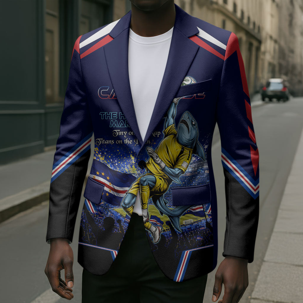 Personalized Cape Verde Blue Sharks Blazer African Pride Dynamic Stadium Soccer Graphic Art
