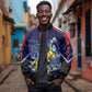 Personalized Cape Verde Blue Sharks Bomber Jacket African Pride Dynamic Stadium Soccer Graphic Art