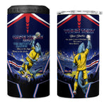 Personalized Cape Verde Blue Sharks 4 in 1 Can Cooler Tumbler African Pride Dynamic Stadium Soccer Graphic Art
