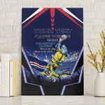 Personalized Cape Verde Blue Sharks Canvas Wall Art African Pride Dynamic Stadium Soccer Graphic Art