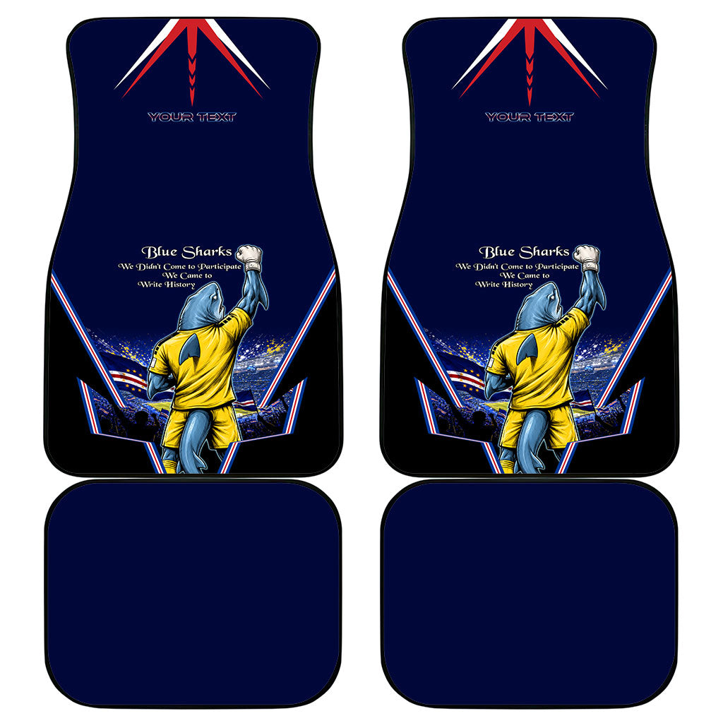 Personalized Cape Verde Blue Sharks Car Mats African Pride Dynamic Stadium Soccer Graphic Art