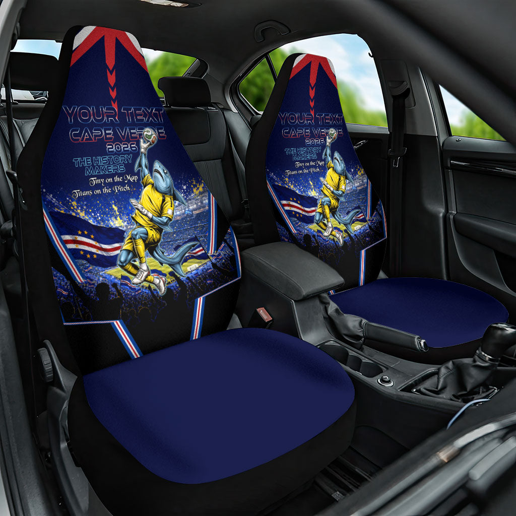 Personalized Cape Verde Blue Sharks Car Seat Cover African Pride Dynamic Stadium Soccer Graphic Art