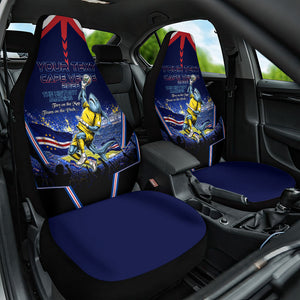 Personalized Cape Verde Blue Sharks Car Seat Cover African Pride Dynamic Stadium Soccer Graphic Art