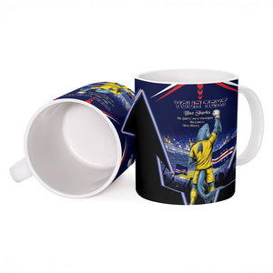 Personalized Cape Verde Blue Sharks Ceramic Mug African Pride Dynamic Stadium Soccer Graphic Art