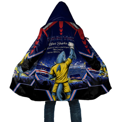 Personalized Cape Verde Blue Sharks Cloak African Pride Dynamic Stadium Soccer Graphic Art