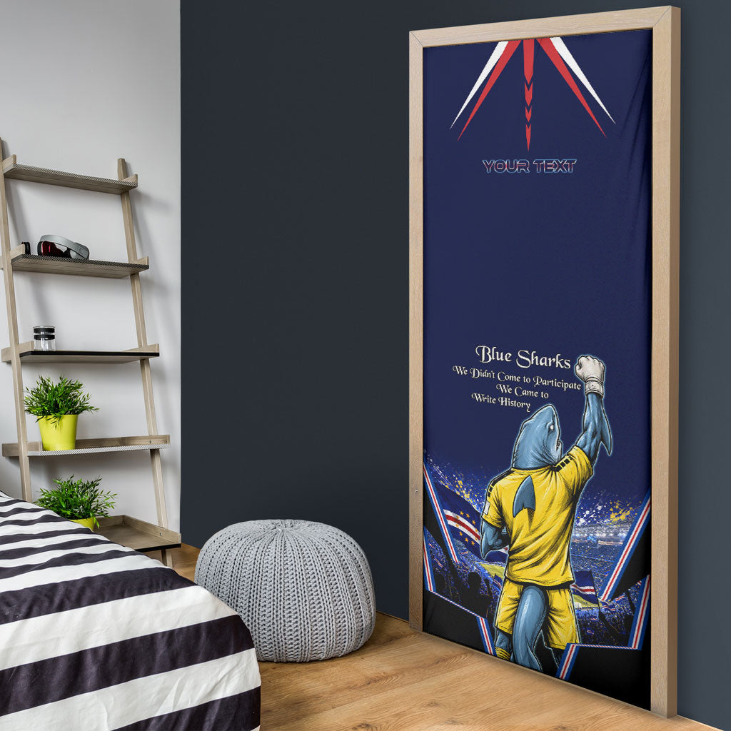 Personalized Cape Verde Blue Sharks Door Cover African Pride Dynamic Stadium Soccer Graphic Art