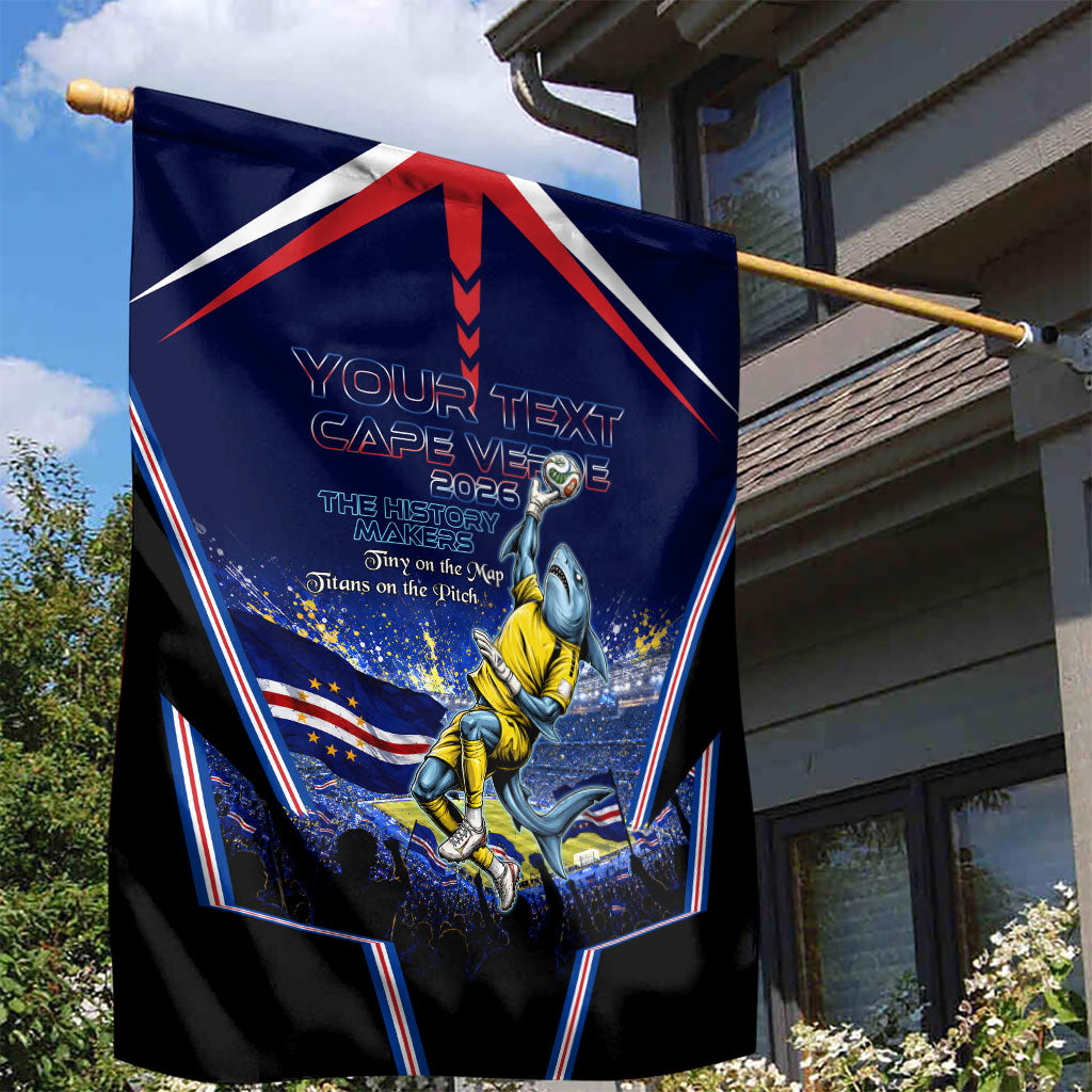 Personalized Cape Verde Blue Sharks Garden Flag African Pride Dynamic Stadium Soccer Graphic Art