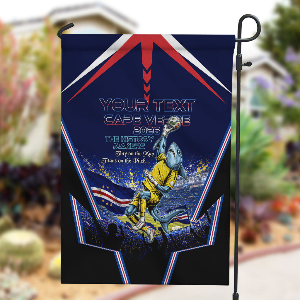 Personalized Cape Verde Blue Sharks Garden Flag African Pride Dynamic Stadium Soccer Graphic Art