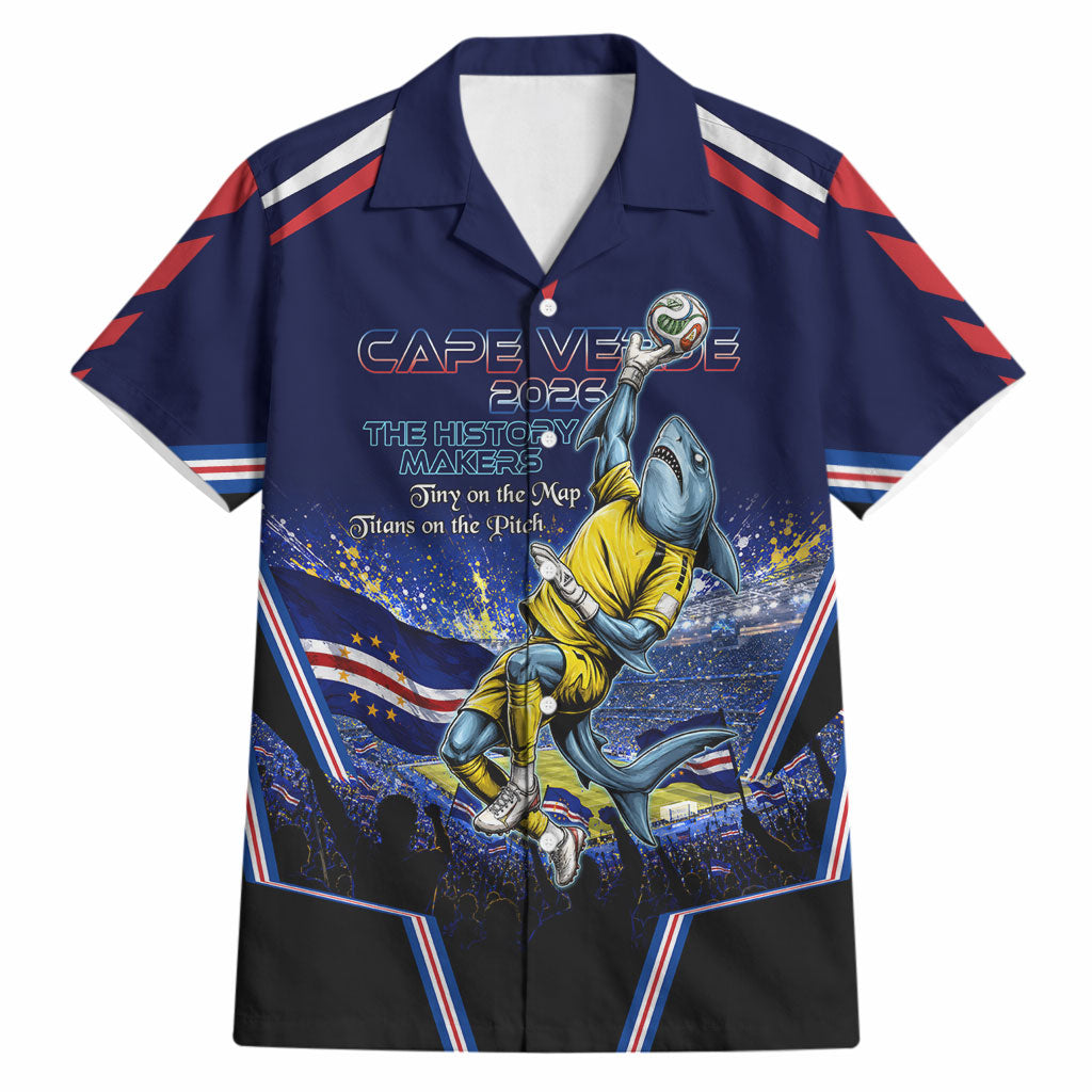 Personalized Cape Verde Blue Sharks Hawaiian Shirt African Pride Dynamic Stadium Soccer Graphic Art