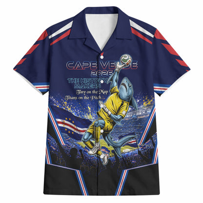 Personalized Cape Verde Blue Sharks Hawaiian Shirt African Pride Dynamic Stadium Soccer Graphic Art
