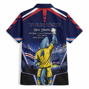 Personalized Cape Verde Blue Sharks Hawaiian Shirt African Pride Dynamic Stadium Soccer Graphic Art
