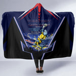 Personalized Cape Verde Blue Sharks Hooded Blanket African Pride Dynamic Stadium Soccer Graphic Art