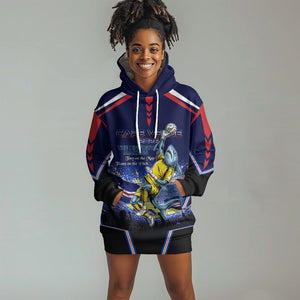 Personalized Cape Verde Blue Sharks Hoodie Dress African Pride Dynamic Stadium Soccer Graphic Art