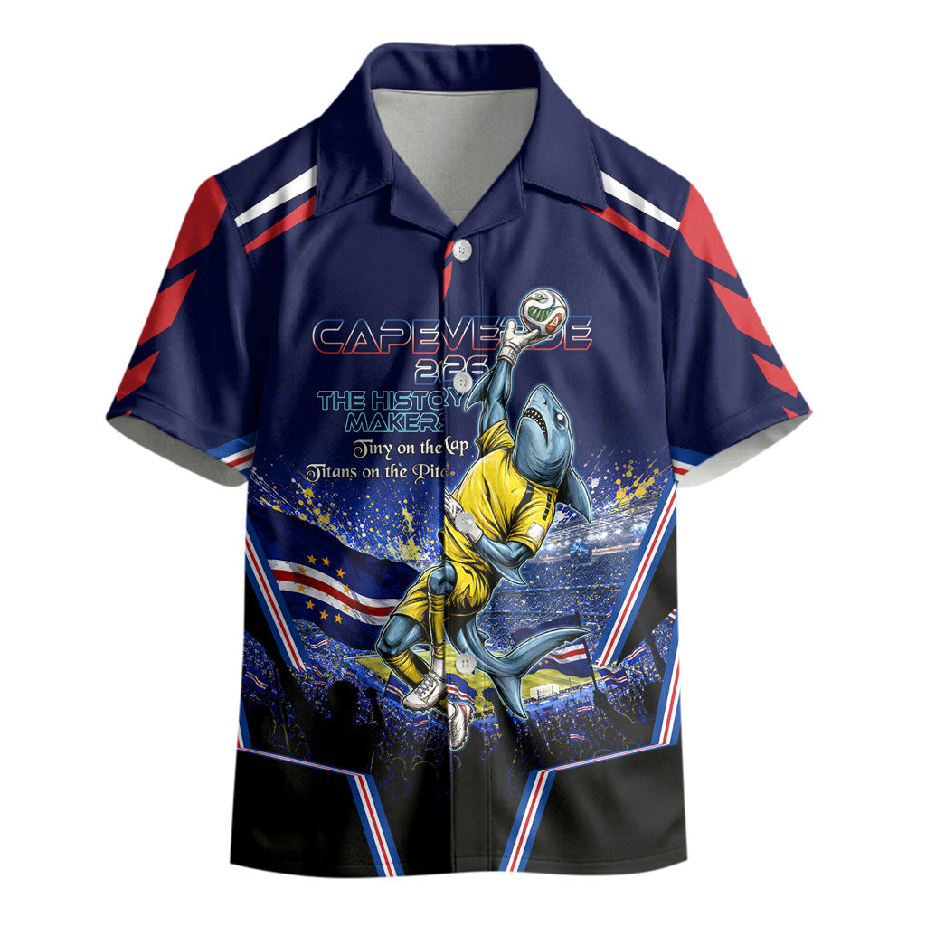 Personalized Cape Verde Blue Sharks Kid Hawaiian Shirt African Pride Dynamic Stadium Soccer Graphic Art