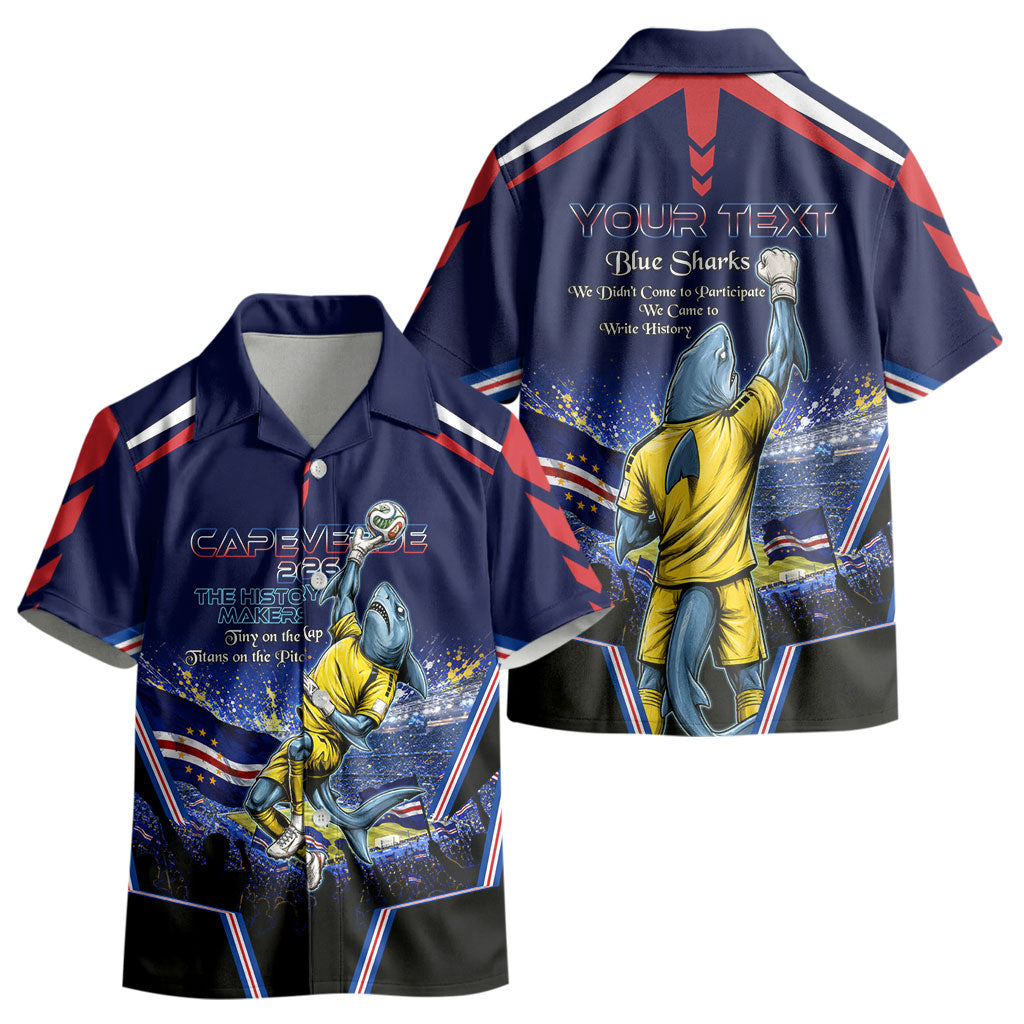 Personalized Cape Verde Blue Sharks Kid Hawaiian Shirt African Pride Dynamic Stadium Soccer Graphic Art