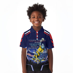 Personalized Cape Verde Blue Sharks Kid Polo Shirt African Pride Dynamic Stadium Soccer Graphic Art