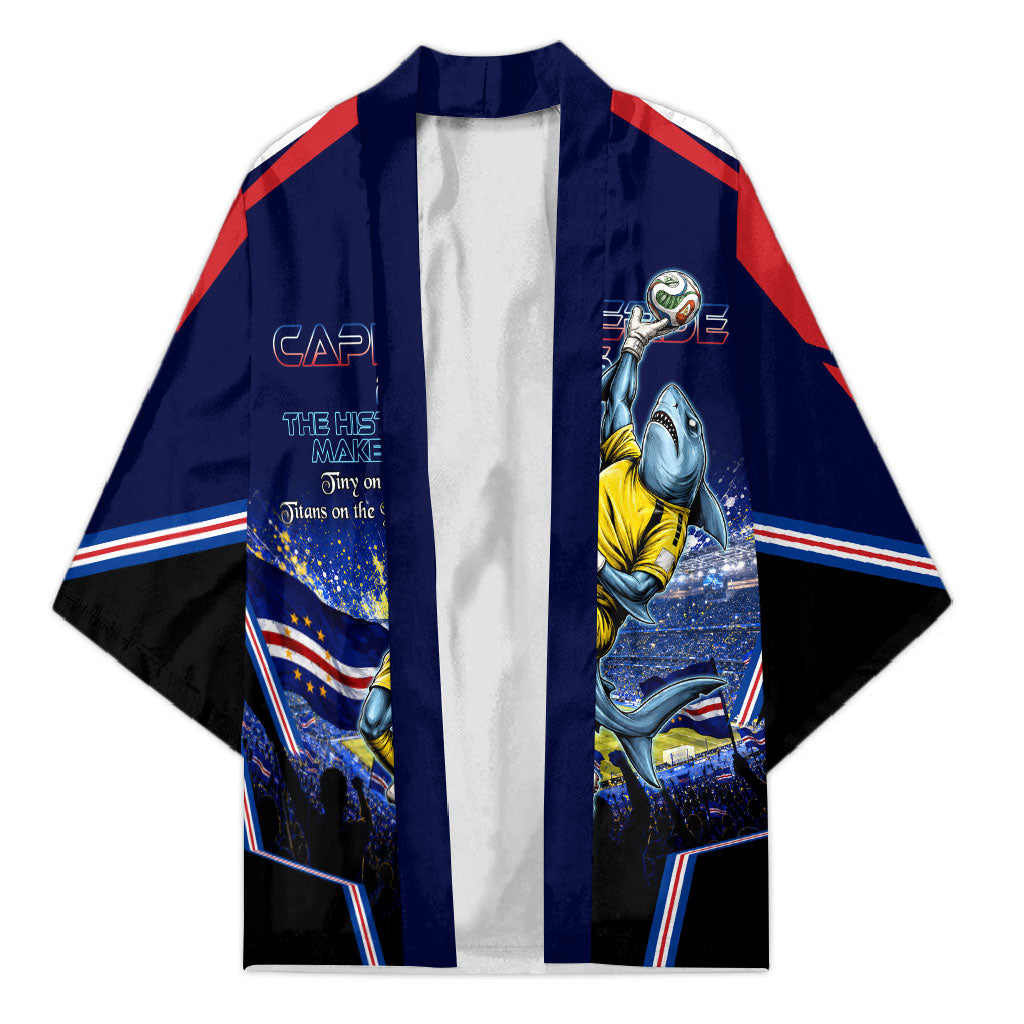 Personalized Cape Verde Blue Sharks Kimono African Pride Dynamic Stadium Soccer Graphic Art