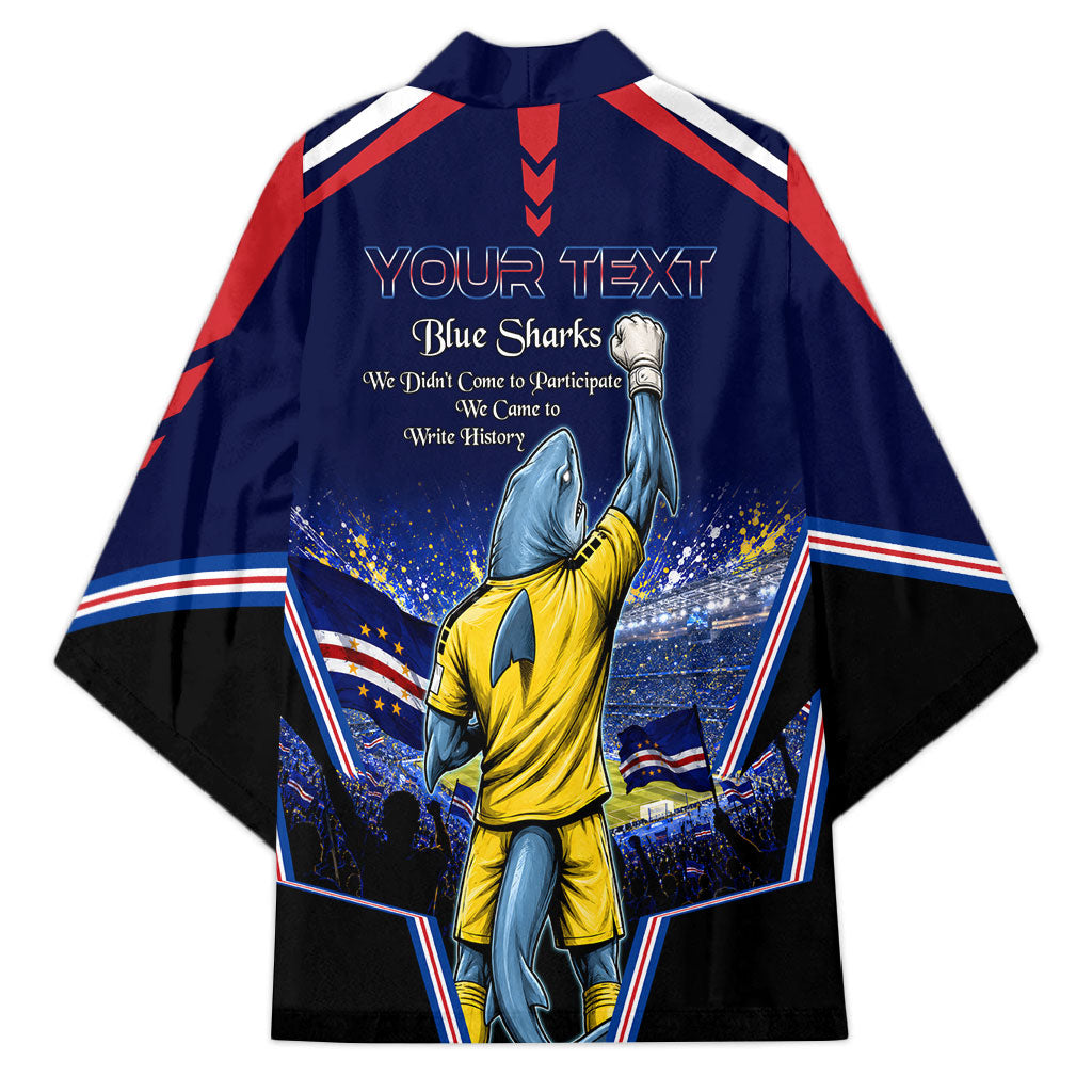 Personalized Cape Verde Blue Sharks Kimono African Pride Dynamic Stadium Soccer Graphic Art