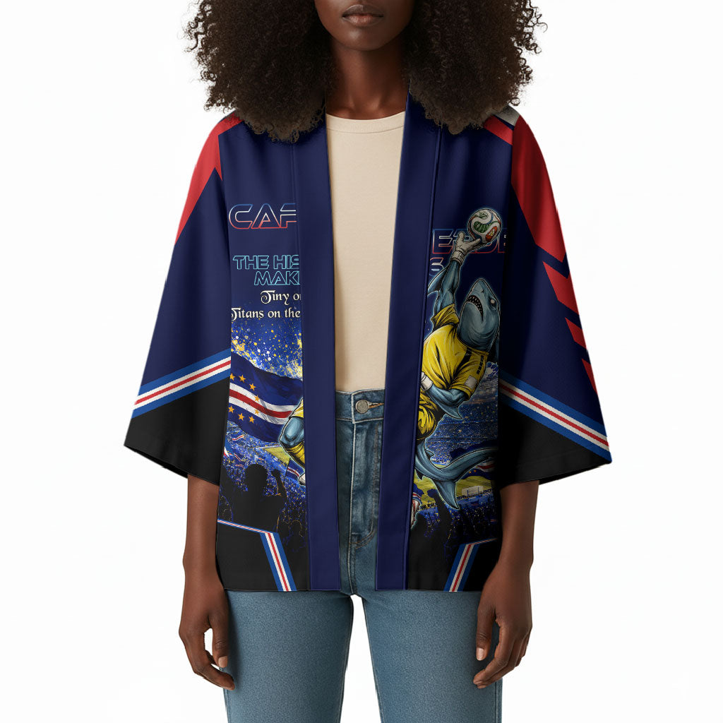 Personalized Cape Verde Blue Sharks Kimono African Pride Dynamic Stadium Soccer Graphic Art