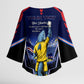Personalized Cape Verde Blue Sharks Kimono Sleeve Blouse African Pride Dynamic Stadium Soccer Graphic Art