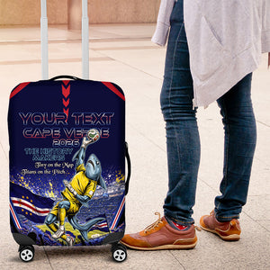 Personalized Cape Verde Blue Sharks Luggage Cover African Pride Dynamic Stadium Soccer Graphic Art