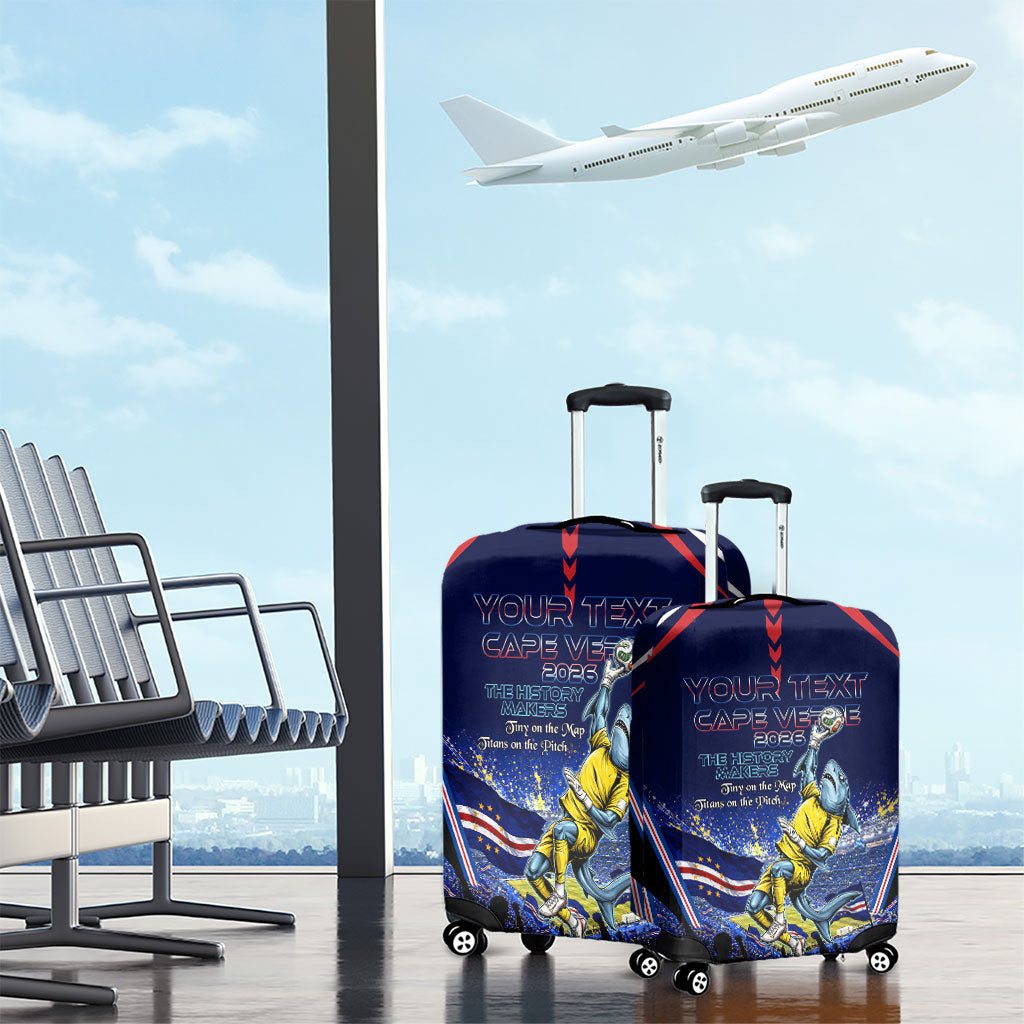 Personalized Cape Verde Blue Sharks Luggage Cover African Pride Dynamic Stadium Soccer Graphic Art
