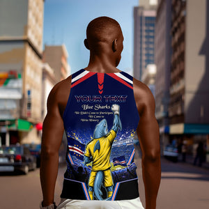 Personalized Cape Verde Blue Sharks Men Tank Top African Pride Dynamic Stadium Soccer Graphic Art